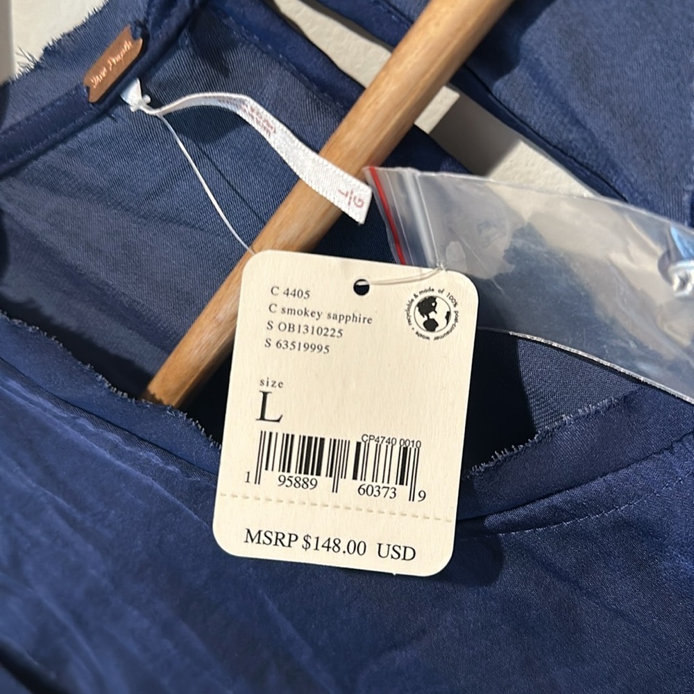NWT Free People Remi Crop Top Large Smokey Sapphire Sleeveless Keyhole Back L - Picture 8 of 11